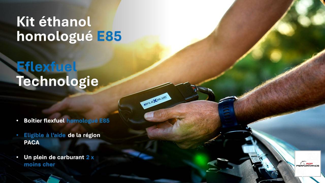 Boitier homologué eflexfuel E85 (bioéthanol ) disponible en stock dans votre centre ADP Performance Salon de Provence