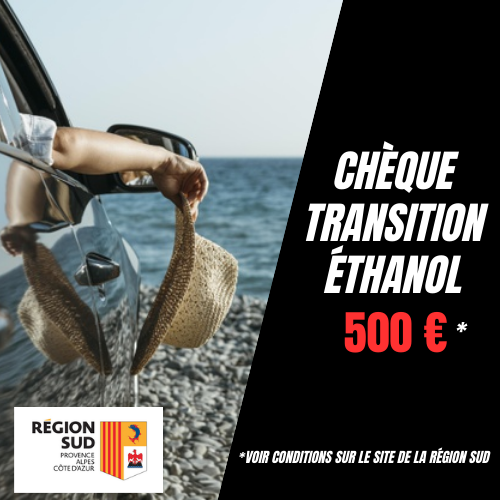 Le chèque transition 500 euros pour votre conversion éthanol : Aide de la Région SUD 2023 